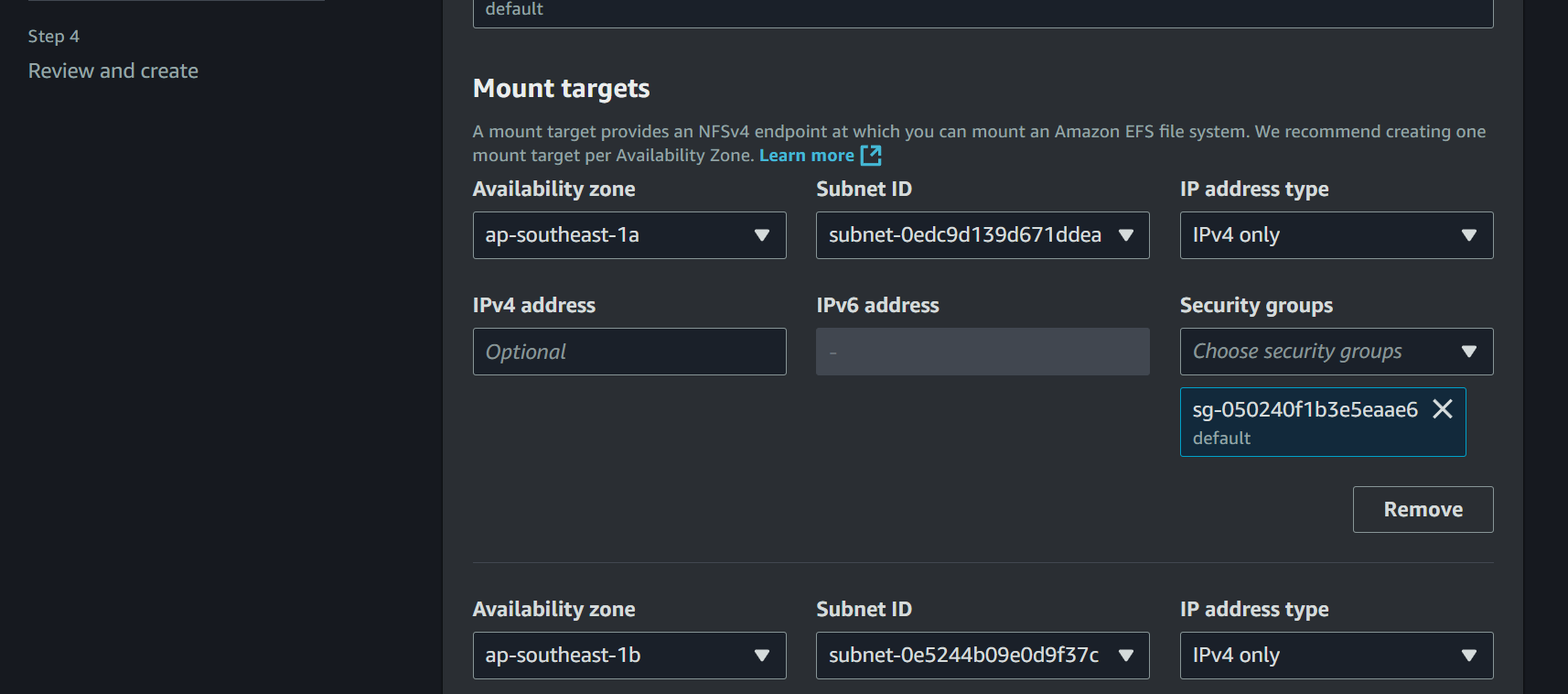 Security group setup