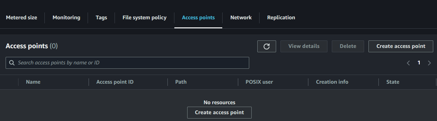 Access point creation step 1