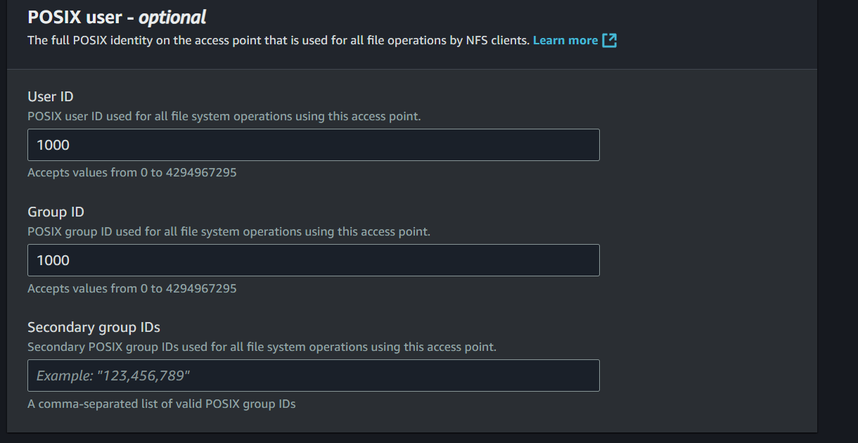 Access point creation step 2