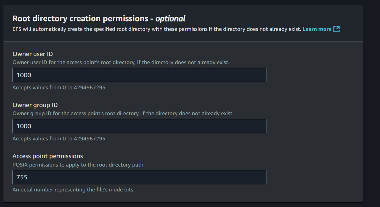 Access point creation step 3
