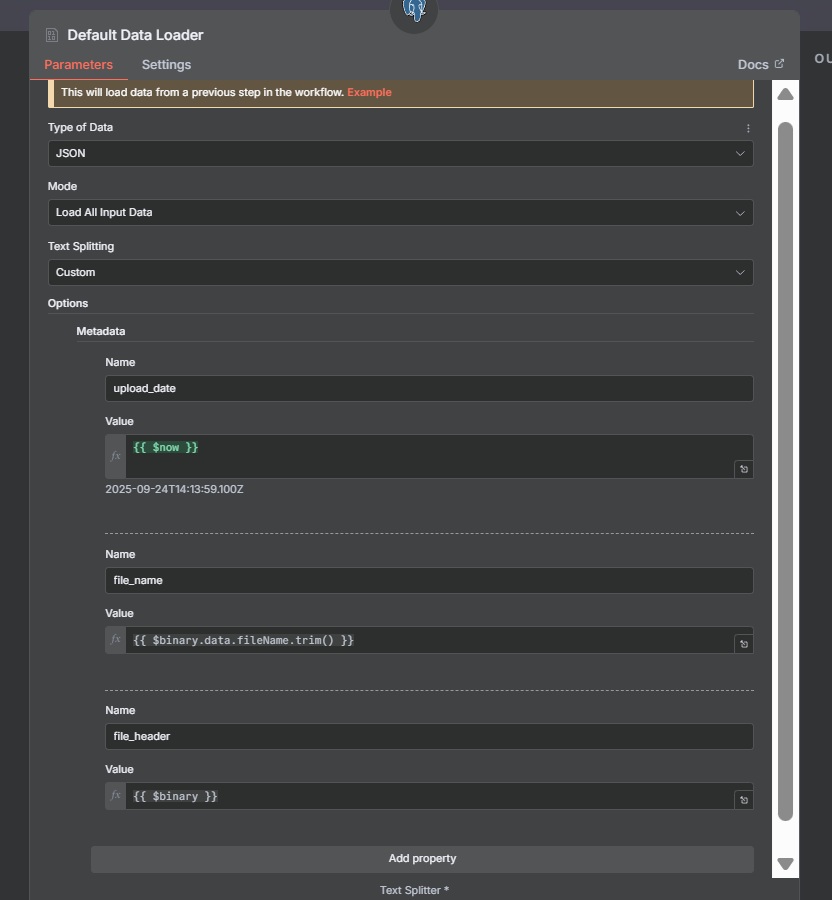 Default data loader node
