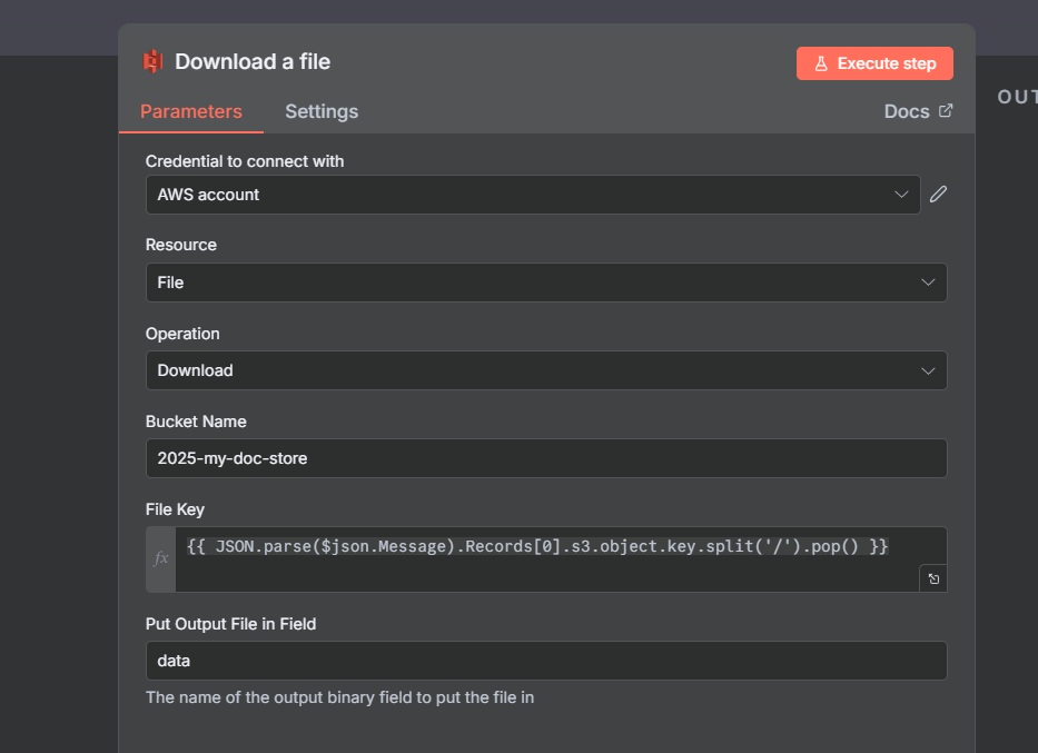 AWS S3 download node